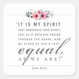 Jane Eyre - As We Are - White Square Sticker