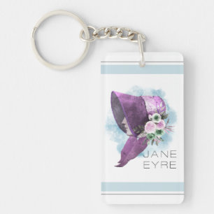 Jane Eyre Bonnet Flowers Purple and Blue Keychain
