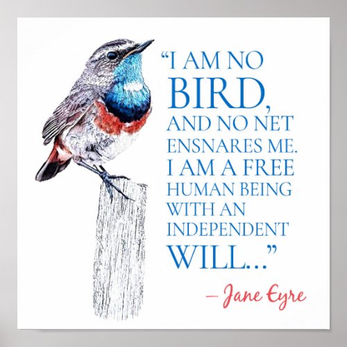 Jane Eyre _ I Am No Bird _ Blue Throated Bird Poster