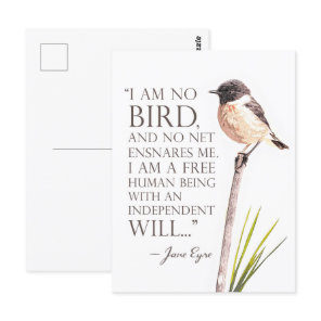 Jane Eyre - I Am No Bird - Brown Bird Postcard