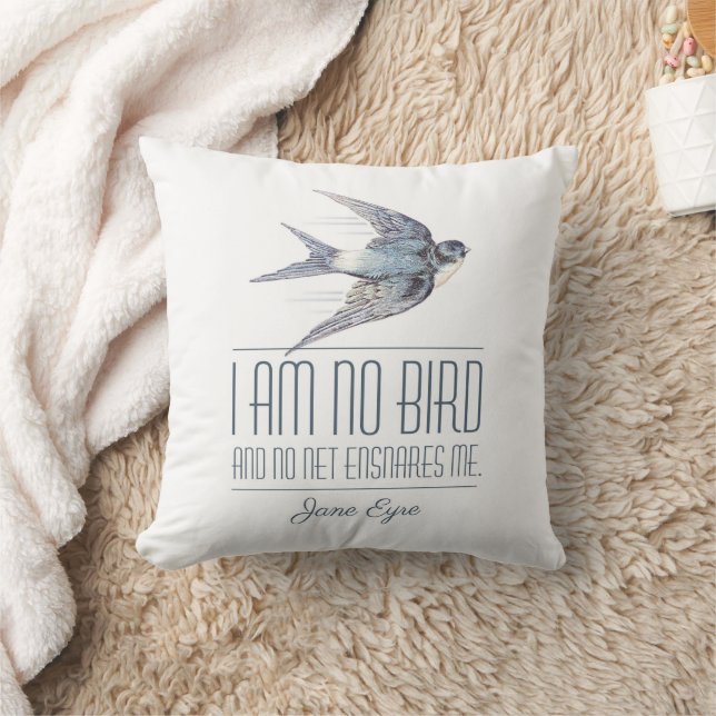 Jane Eyre - I Am No Bird - Flying Swallow Throw Pillow (Blanket)