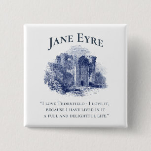 Jane Eyre - I Love Thornfield - Castle Button