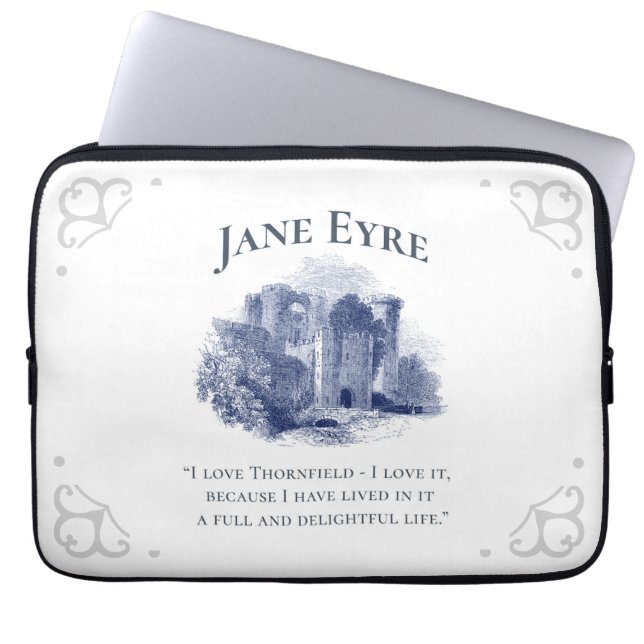 Jane Eyre - I Love Thornfield - Castle Laptop Sleeve (Front)