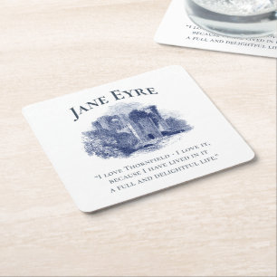 Jane Eyre - I Love Thornfield - Castle Square Paper Coaster