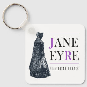Jane Eyre in Cape and Bonnet Keychain