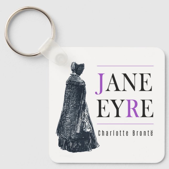 Jane Eyre in Cape and Bonnet Keychain (Front)