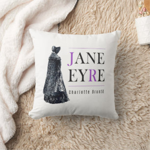 Jane Eyre in Cape and Bonnet Throw Pillow