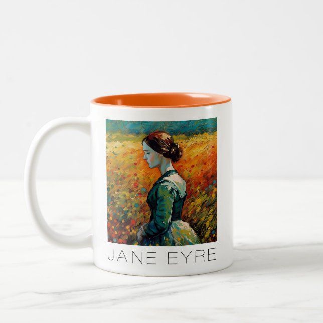 Jane Eyre Monet Style Painting Two-Tone Coffee Mug (Left)