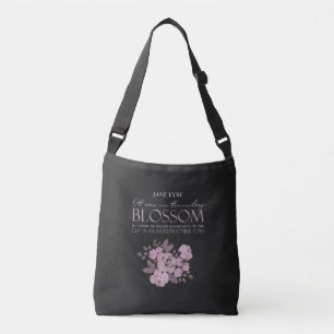 Jane Eyre - No Transitory Blossom - Roses on Black Crossbody Bag