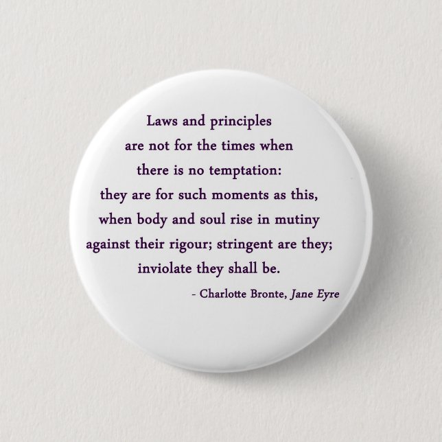 Jane Eyre Quote Button (Front)