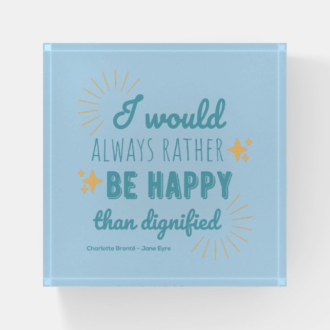 Jane Eyre Quote I - Blue Edition Paperweight (Front)