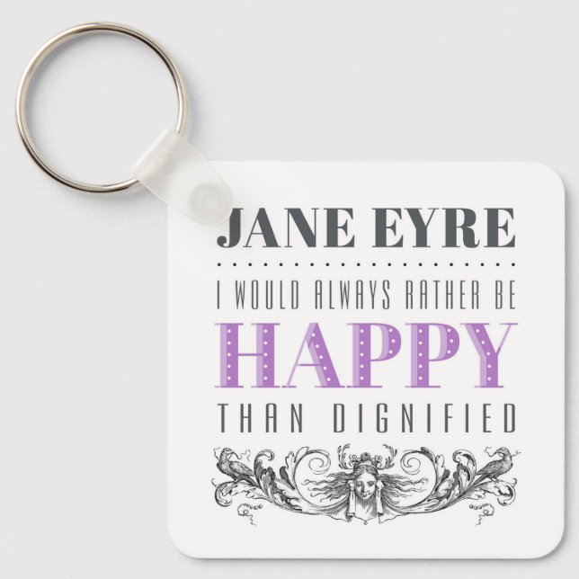 Jane Eyre Quote - I Would Always Rather Be Happy Keychain (Front)