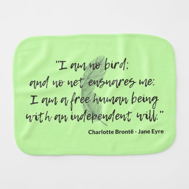 Jane Eyre Quote II Baby Burp Cloth (Front Horizontal)