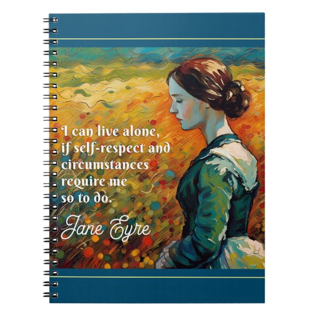 Jane Eyre Quote Monet Style Painting Notebook (Front)