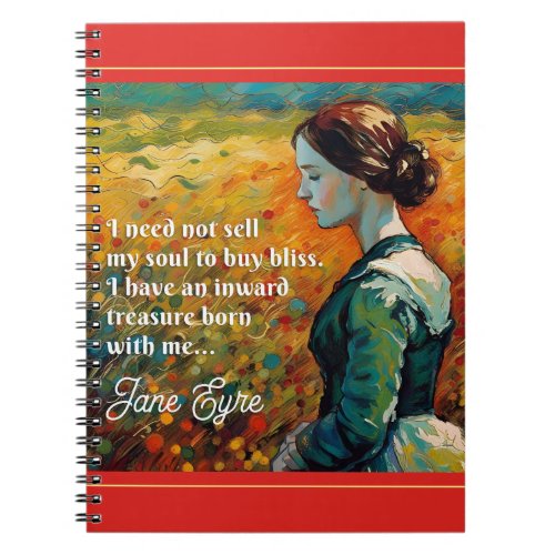 Jane Eyre Quote Monet Style Painting Notebook
