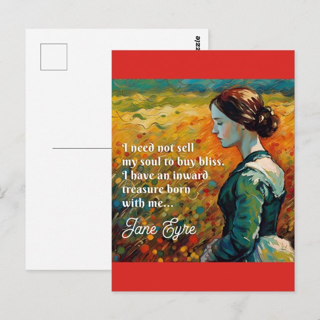 Jane Eyre Quote Monet Style Painting Postcard (Front/Back)