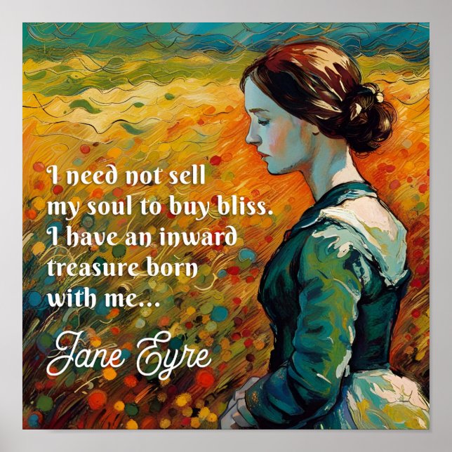Jane Eyre Quote Monet Style Painting Poster (Front)