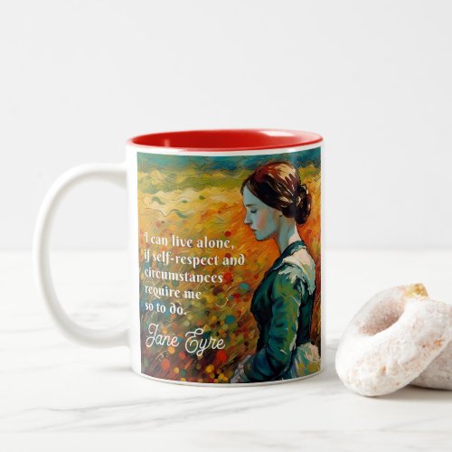 Jane Eyre Quote Monet Style Painting Two_Tone Coffee Mug