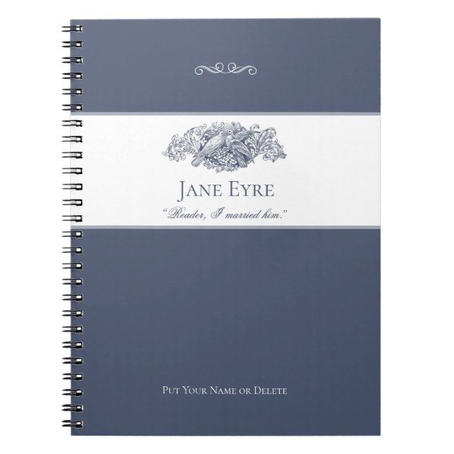 Jane Eyre - Reader I Married Him - Doves Dark Gray Notebook (Front)