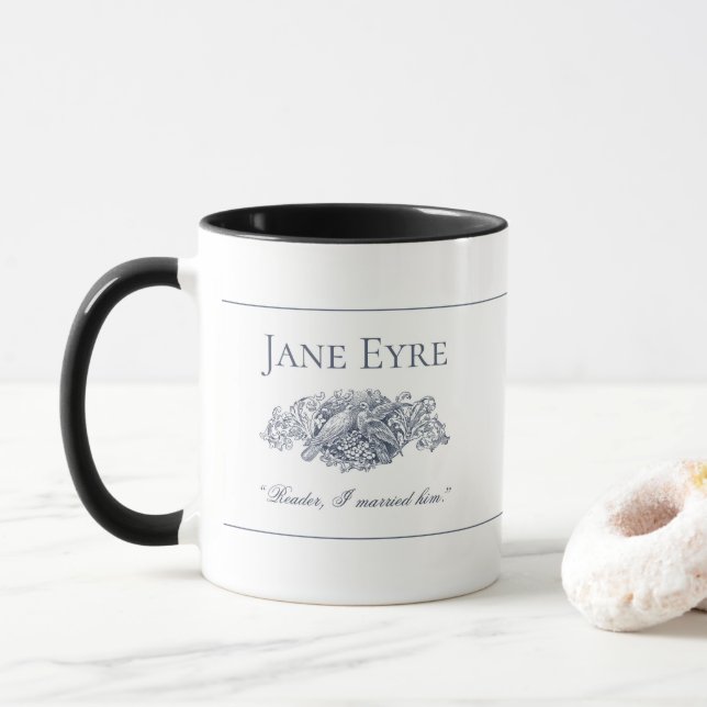 Jane Eyre - Reader I Married Him - Doves Mug (With Donut)