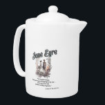 Jane Eyre Teapot<br><div class="desc">Brew a little romance with this elegant white teapot featuring a beautifully detailed image of Jane Eyre and Edward Rochester, paired with one of the most beloved quotes from Charlotte Brontë’s timeless novel: "You transfix me quite. I ask you to pass through life at my side — to be my...</div>