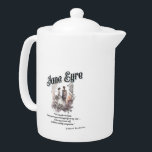 Jane Eyre Teapot<br><div class="desc">Brew a little romance with this elegant white teapot featuring a beautifully detailed image of Jane Eyre and Edward Rochester, paired with one of the most beloved quotes from Charlotte Brontë’s timeless novel: "You transfix me quite. I ask you to pass through life at my side — to be my...</div>