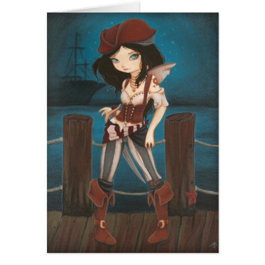 Jane - fantasy Fairy Pirate card (Front)