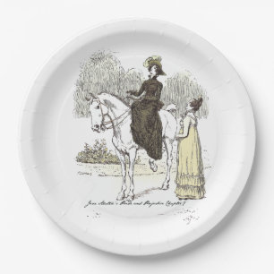 Jane on Horseback - Jane Austen Pride & Prejudice Paper Plates