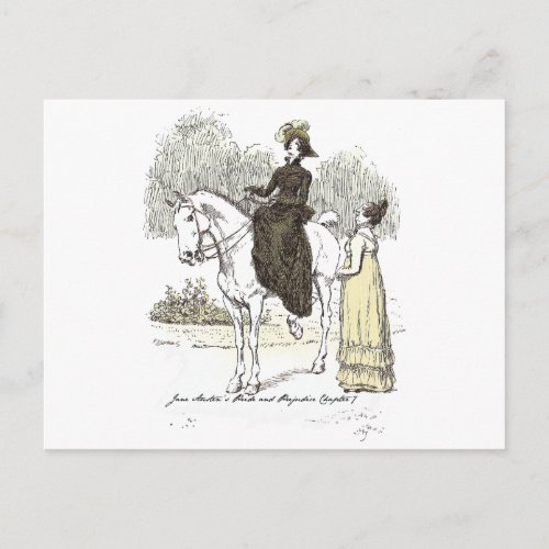 Jane on Horseback _ Jane Austen Pride  Prejudice Postcard
