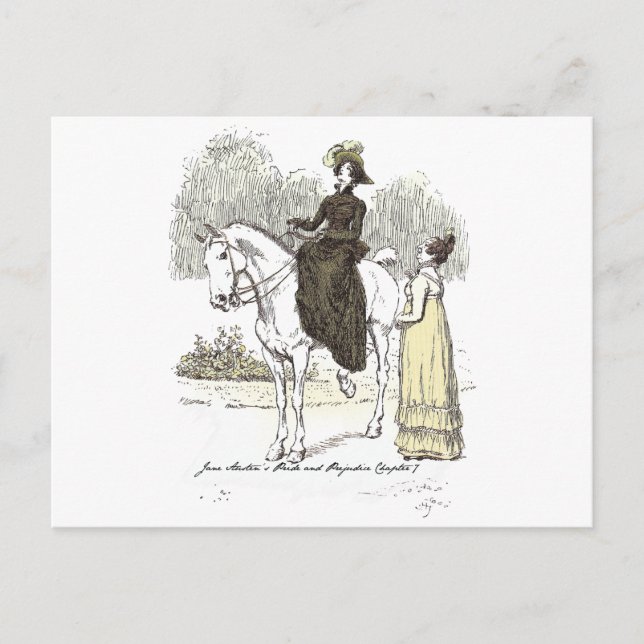 Jane on Horseback - Jane Austen Pride & Prejudice Postcard (Front)