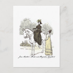 Jane on Horseback - Jane Austen Pride & Prejudice Postcard