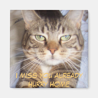Jane says..HURRY HOME I MISS YOU A... - Customized Magnet