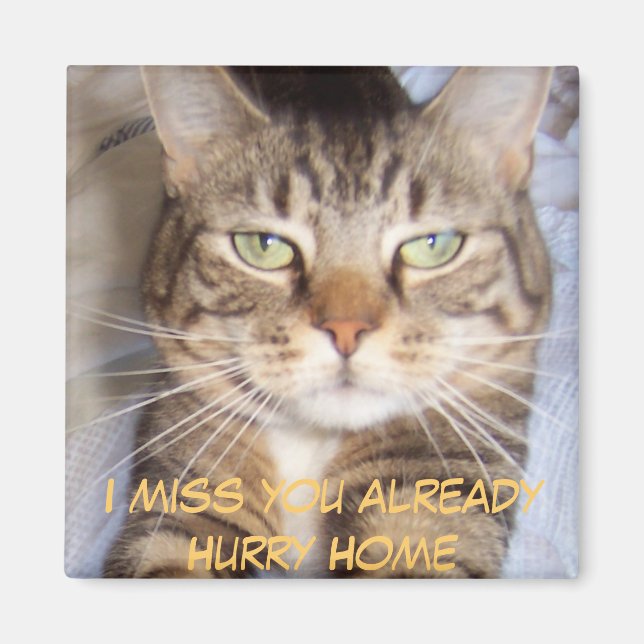 Jane says..HURRY HOME I MISS YOU A... - Customized Magnet (Front)