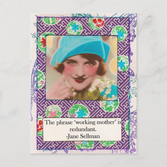 Jane Sellman Motherhood Quote Postcard (Front)