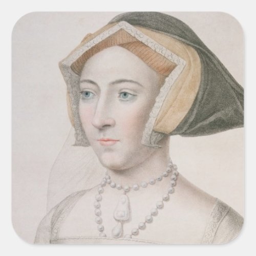 Jane Seymour c1509_37 engraved by Francesco Bar Square Sticker