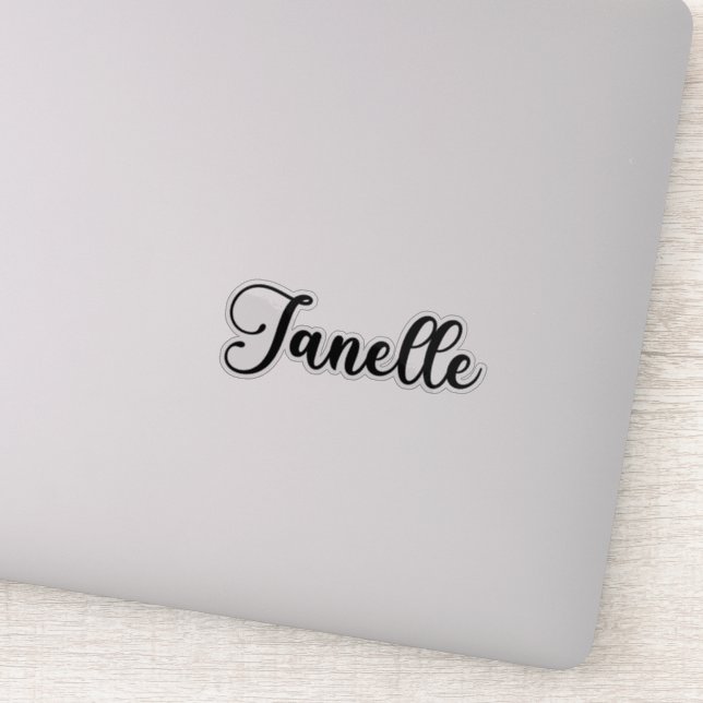 Janelle Name - Handwritten Calligraphy Sticker (Detail)