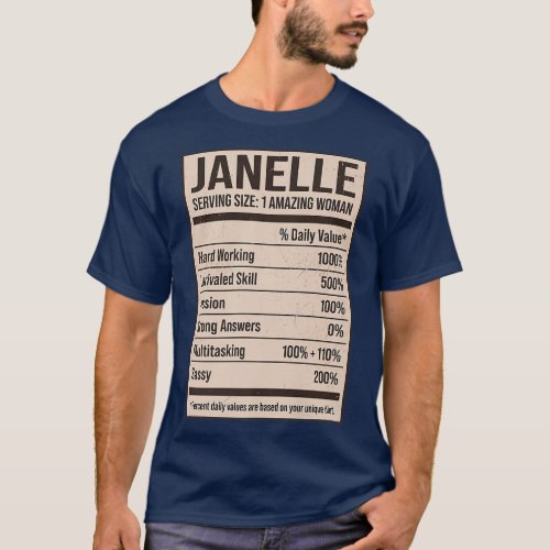 Janelle Nutrition Facts Name Nickname Alias Title  T_Shirt