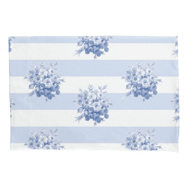 Jane's Rose Bouquet blueberry Standard pillowcase (Front-Left)