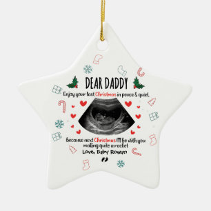 Janestore Personalized Dear Daddy Merry 1st Christ Ceramic Ornament