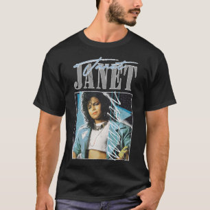 Janet 80s Aesthetic Retro Fan Design T-Shirt