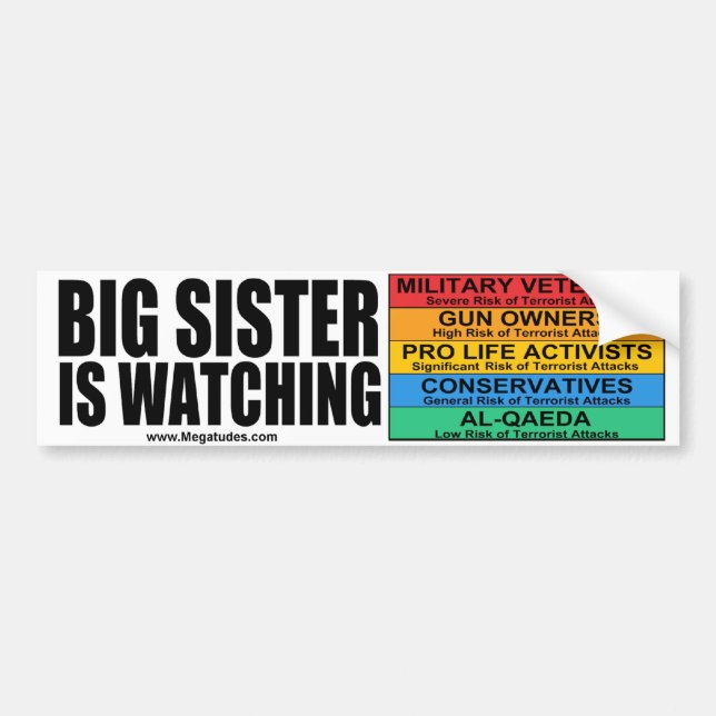 Janet "Big Sister" Napolitano is Watching Bumper Sticker (Front)