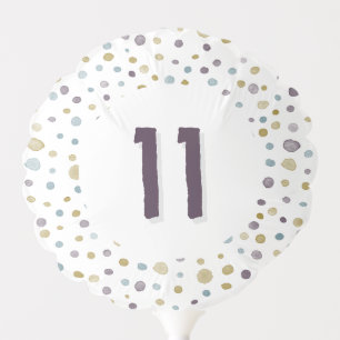 Janet Confetti Watercolor Dots Age Balloon
