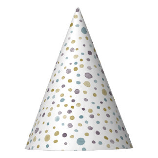 Janet Confetti Watercolor Dots Party Hat