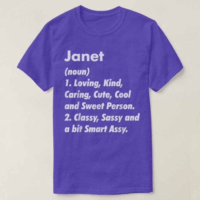 Janet Definition Personalized Funny Birthday Gift  T-Shirt (Design Front)