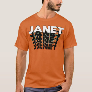 Janet Funny Retro Vintage Sunset Janet 80s 90s fri T-Shirt
