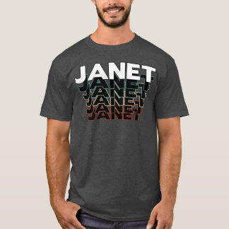 Janet Funny Retro Vintage Sunset Janet 80s 90s ret T-Shirt