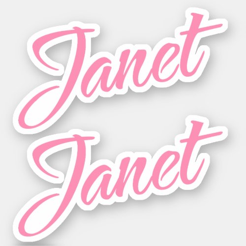 Janet Pink Name x2 Sticker