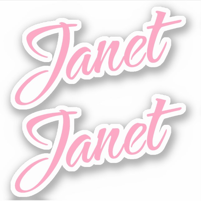 Janet Pink Name x2 Sticker (Front)