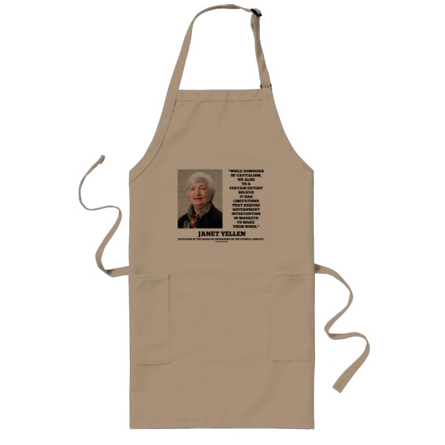 Janet Yellen Admirers Capitalism Govt Intervention Long Apron (Front)