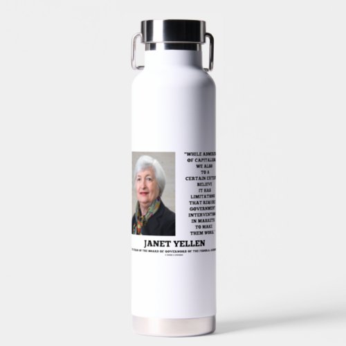 Janet Yellen Admirers Capitalism Govt Intervention Water Bottle